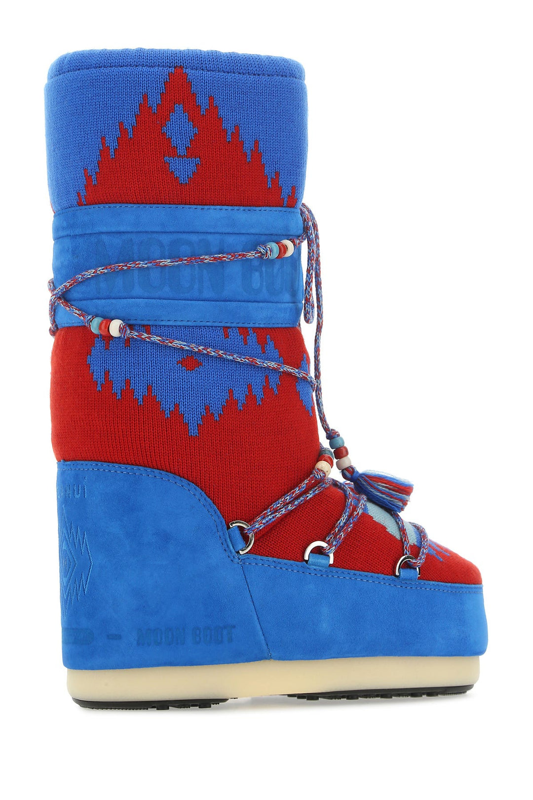 Multicolor suede and fabric boots