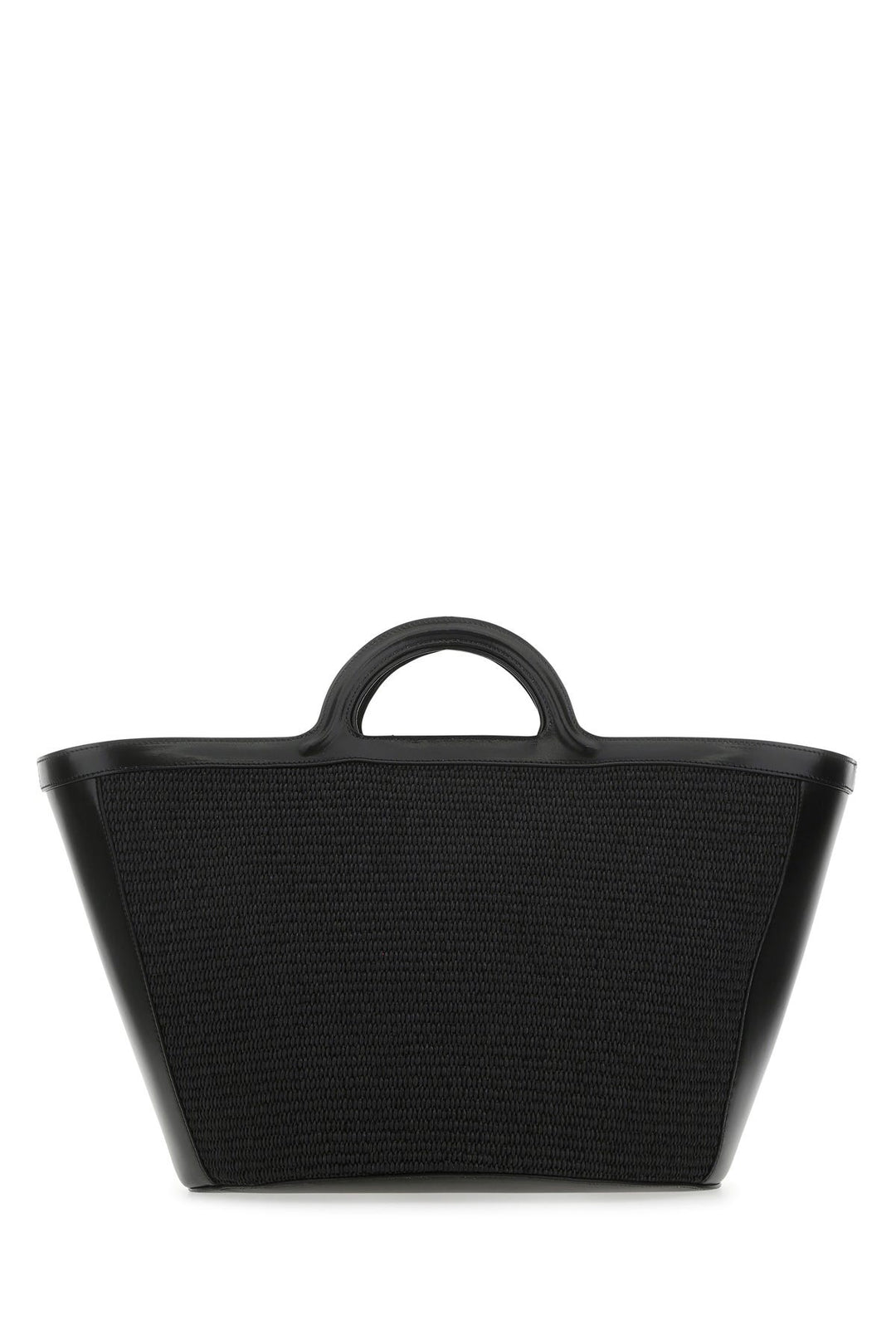 Black leather and raffia large Tropicalia Summer handbag