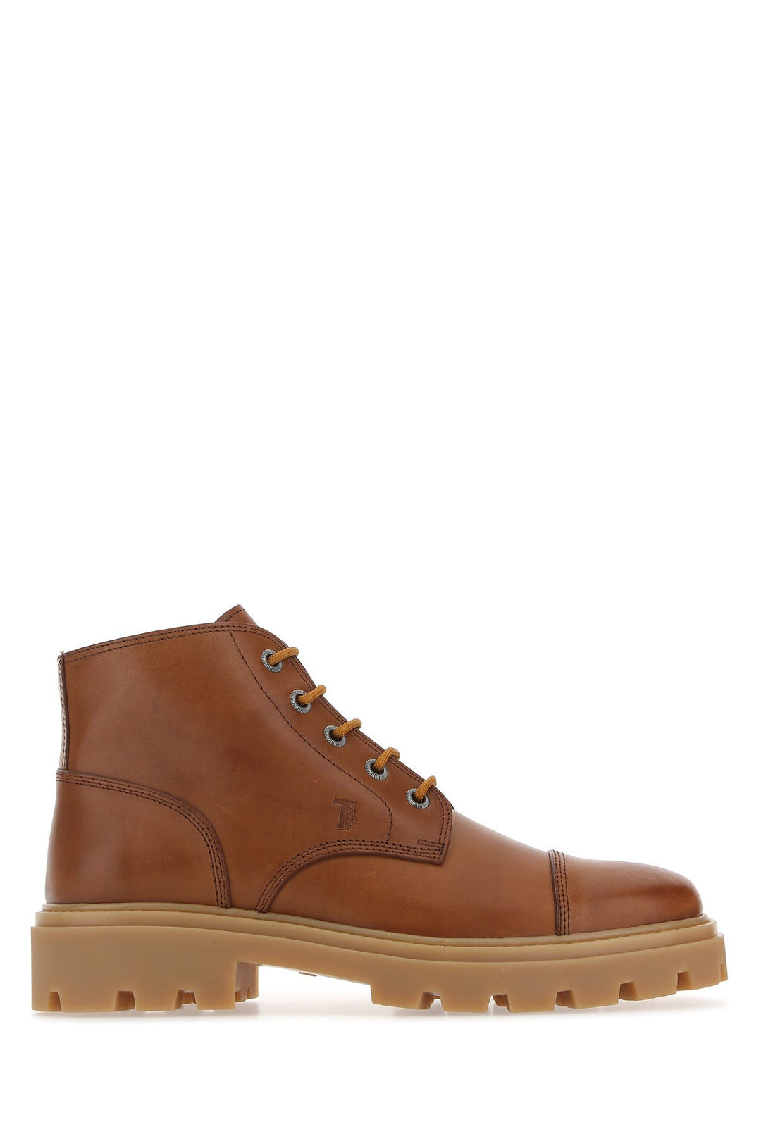 Brown leather ankle boots
