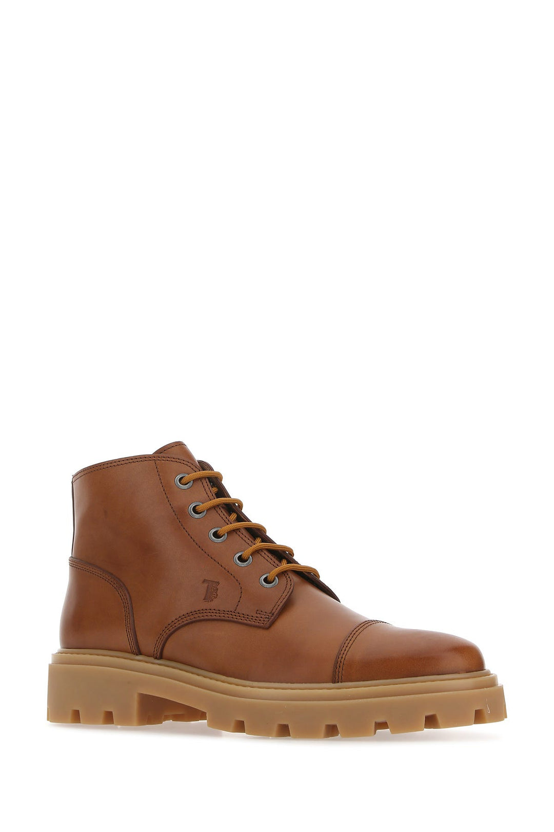 Brown leather ankle boots
