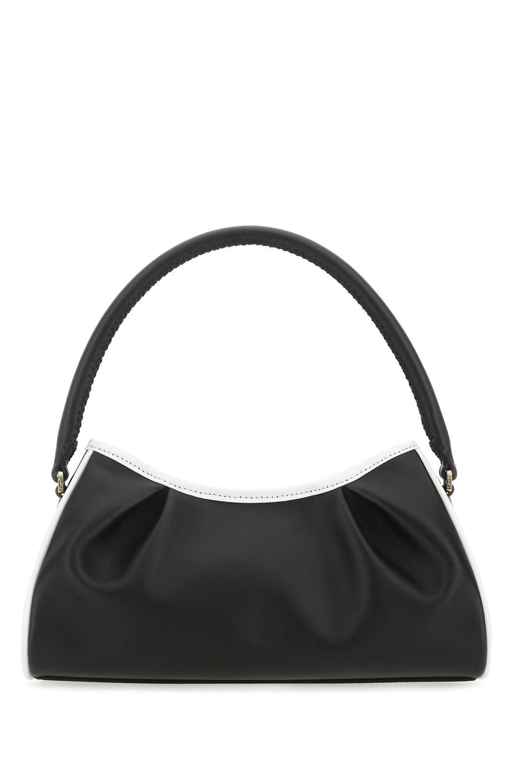 Two-tone leather Dimple Moon shoulder bag