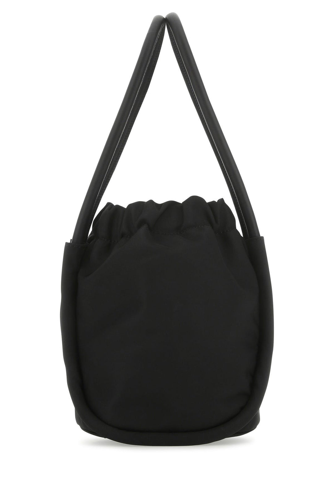 Black satin handbag