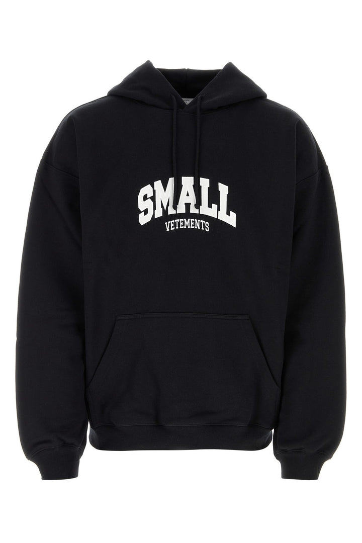Black cotton blend oversize sweatshirt