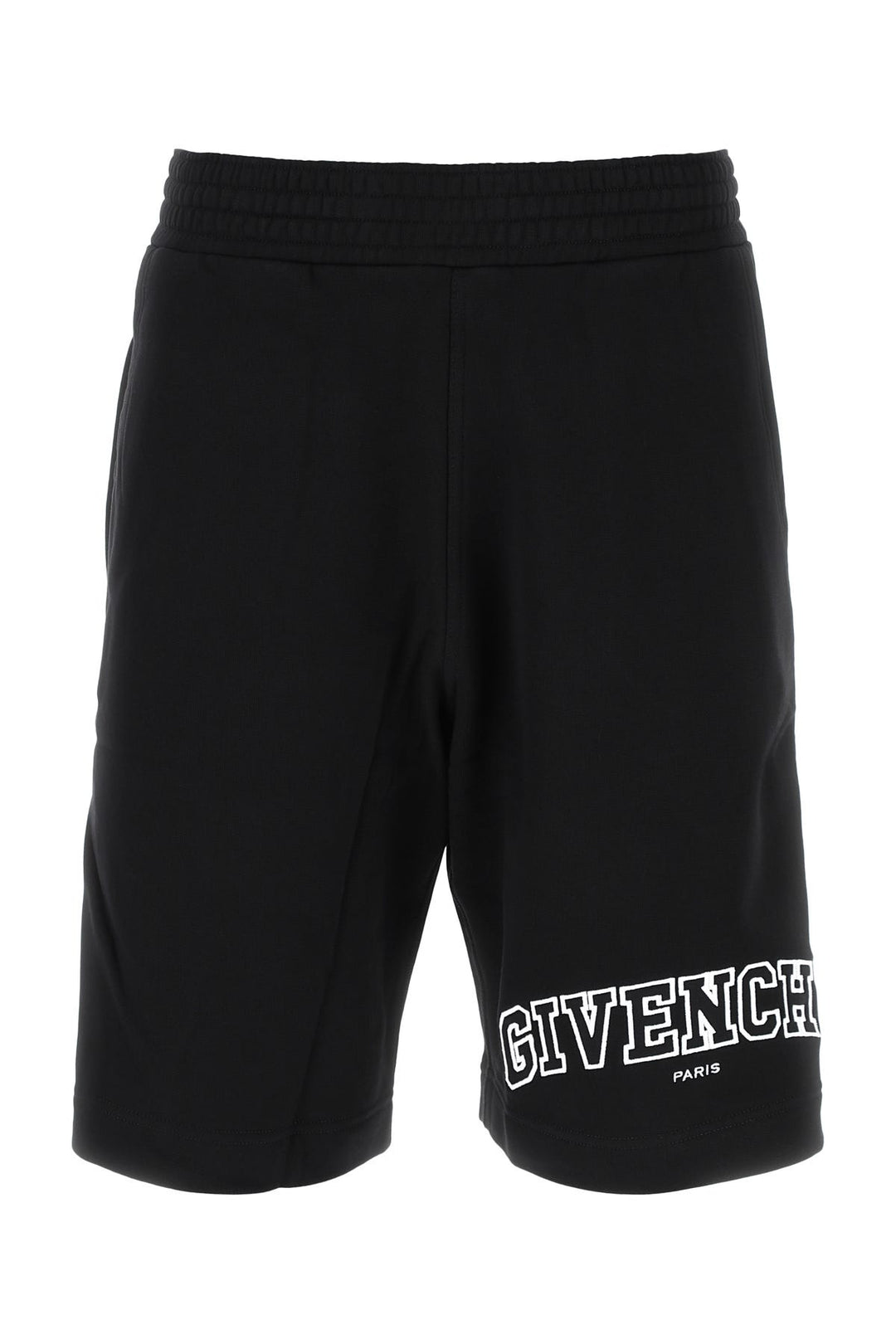 Black cotton bermuda shorts