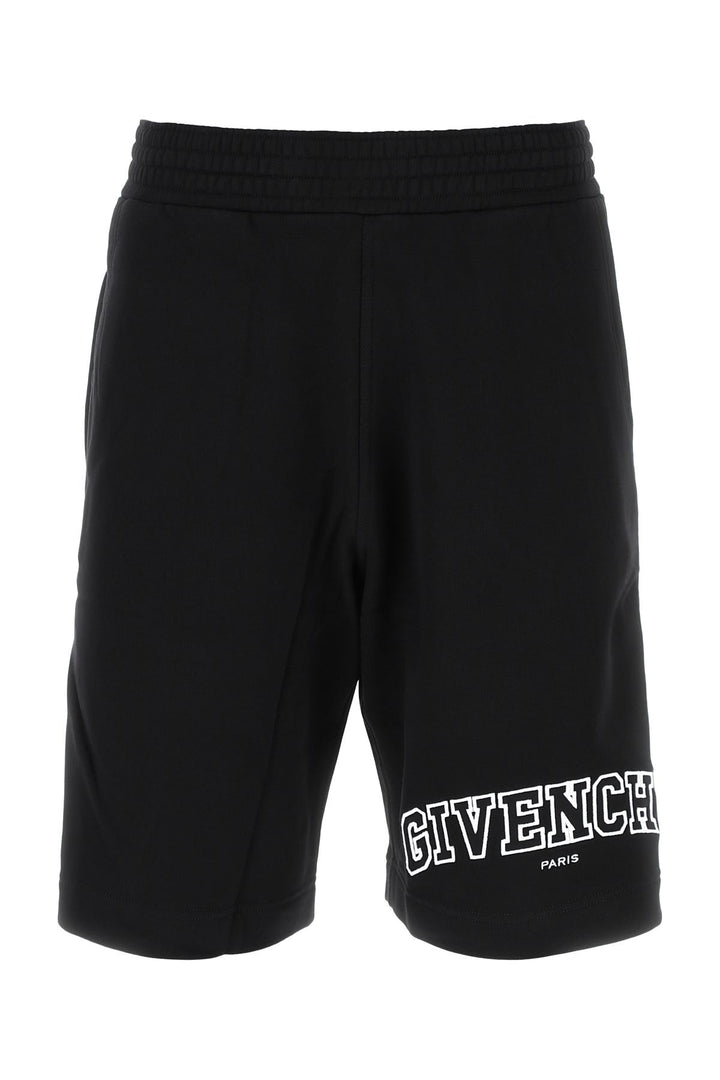 Black cotton bermuda shorts