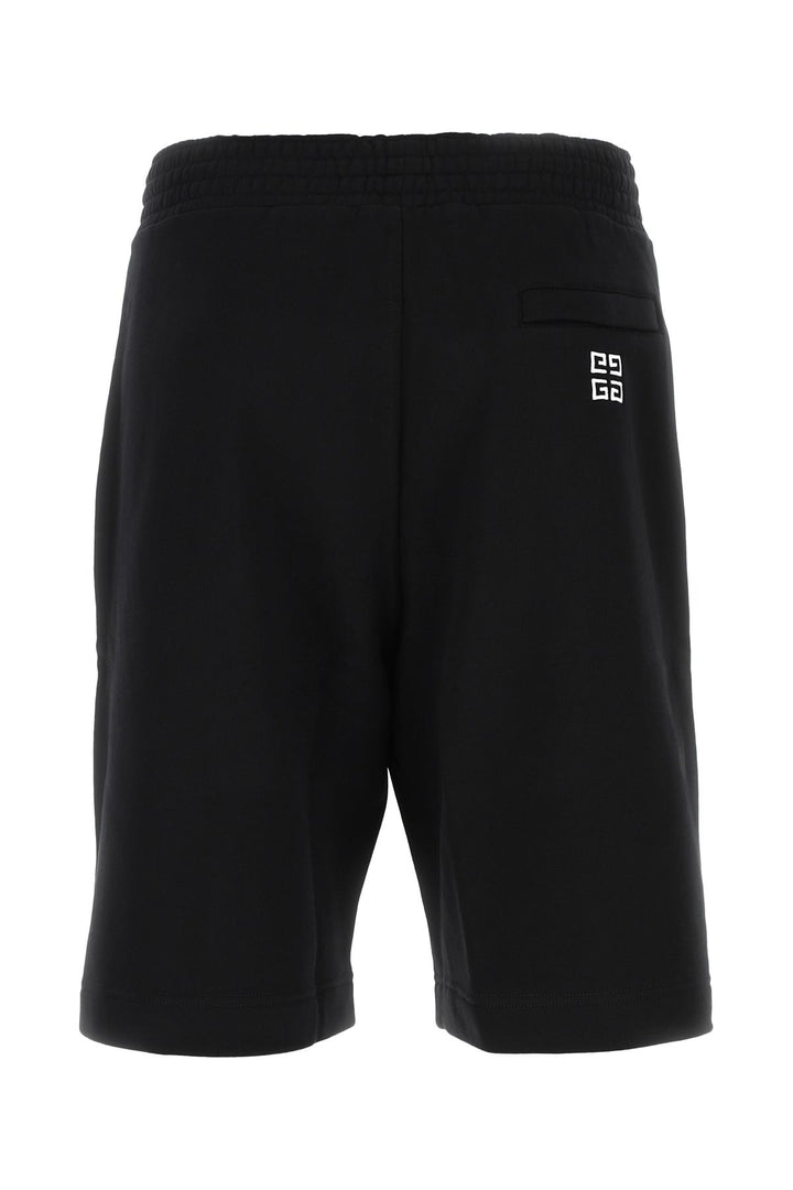 Black cotton bermuda shorts