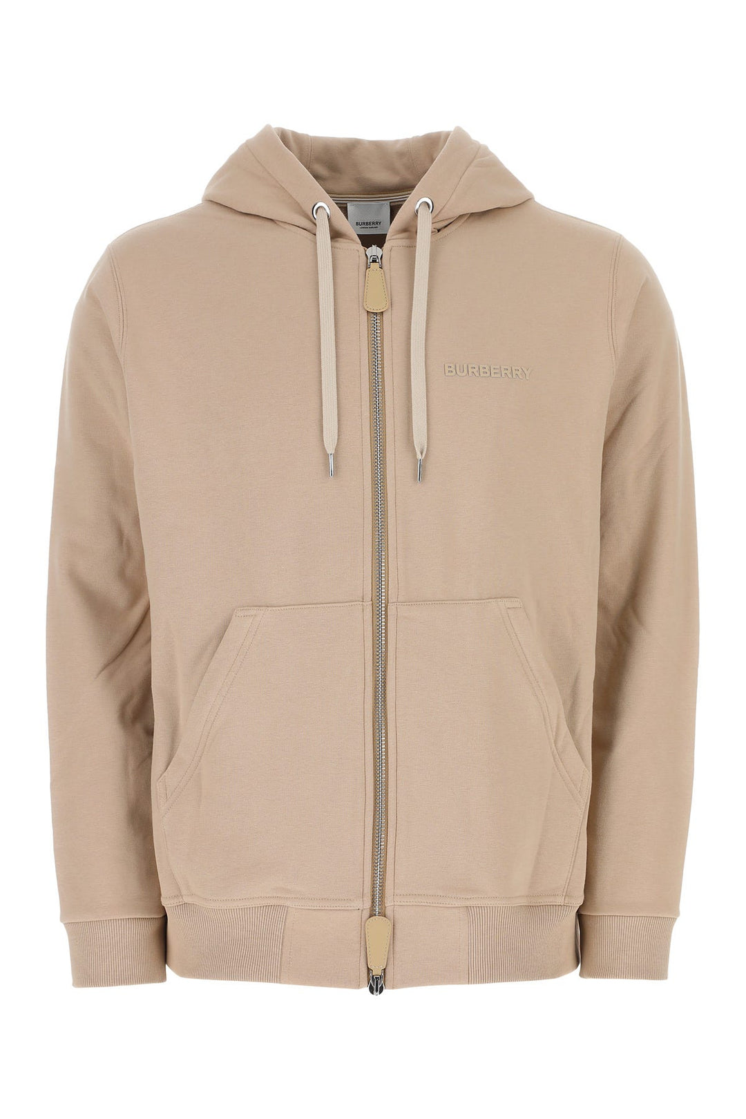 Beige stretch cotton sweatshirt