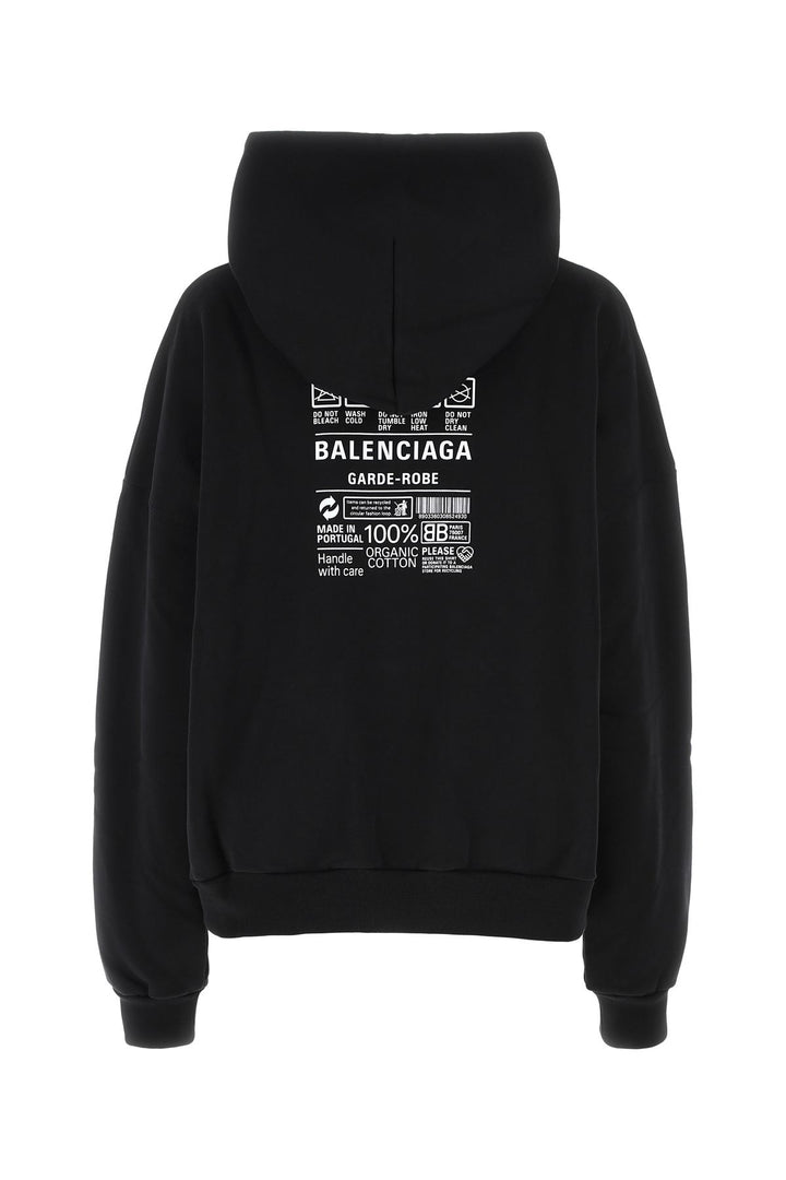 Black cotton oversize sweatshirt