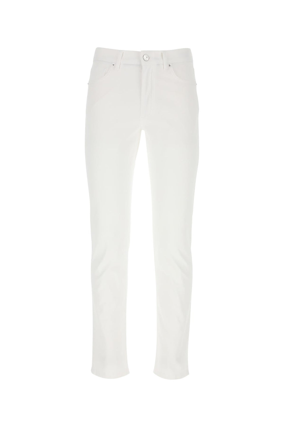 White stretch cotton pant