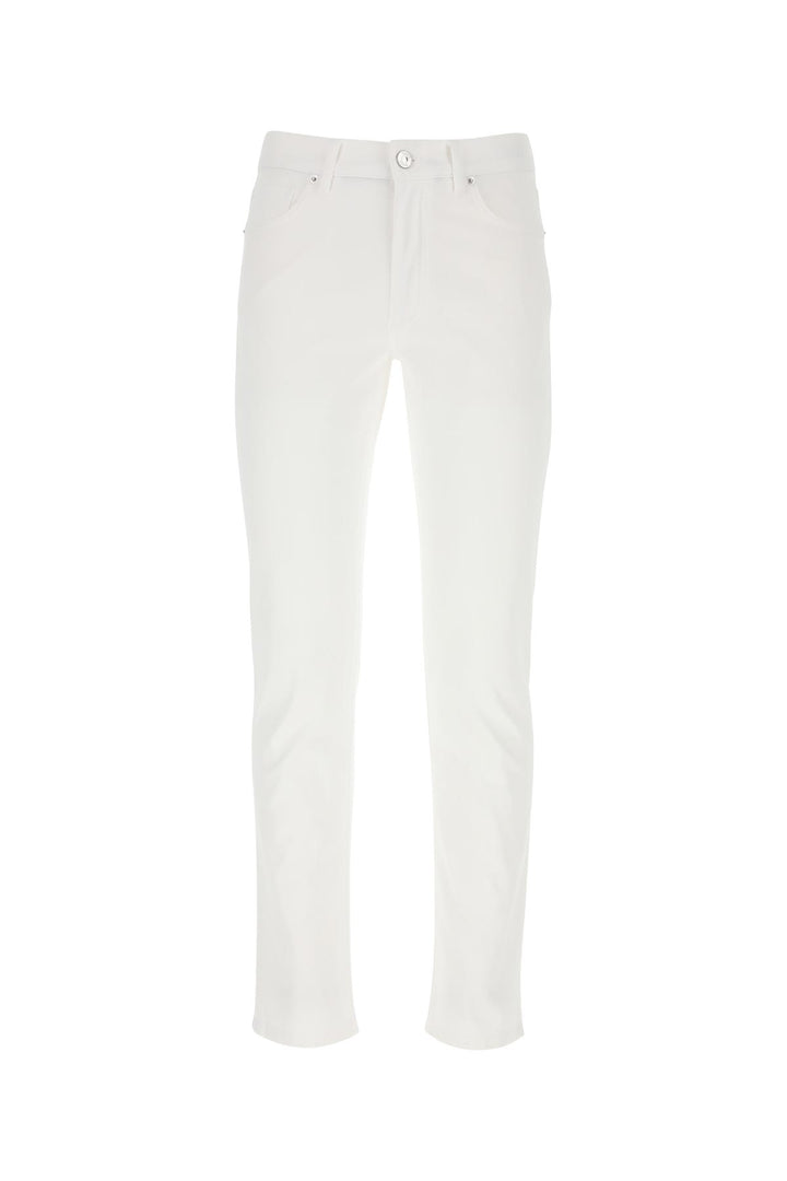 White stretch cotton pant