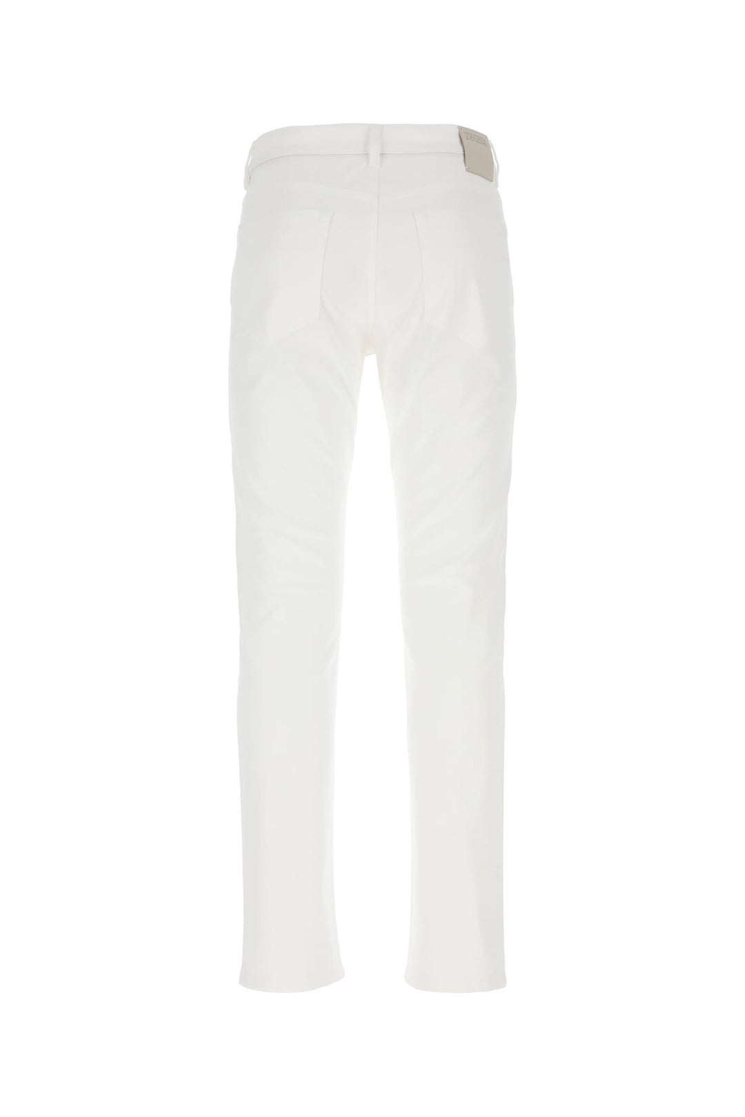 White stretch cotton pant