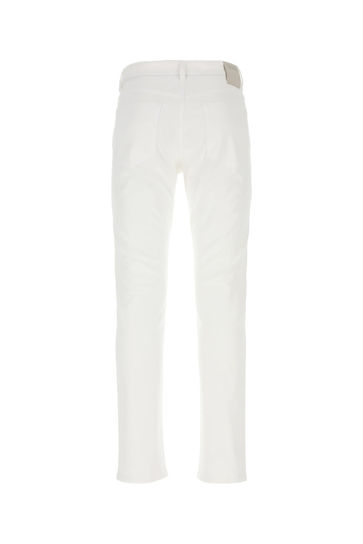 White stretch cotton pant