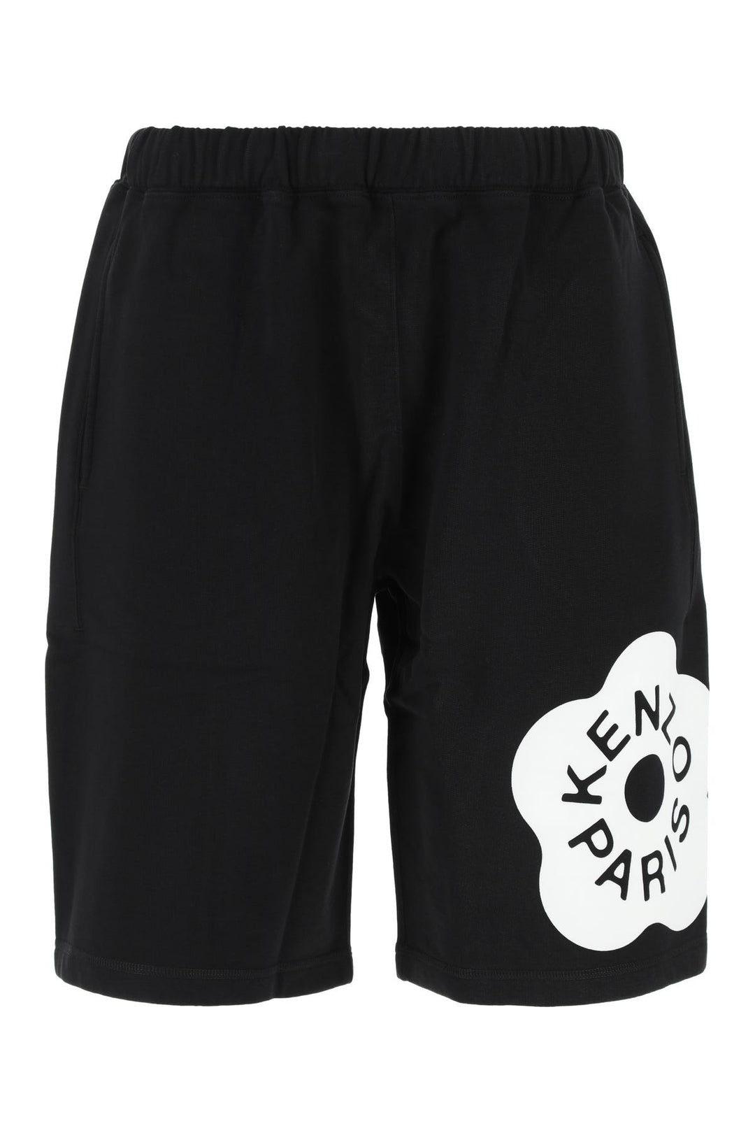 Black cotton bermuda shorts