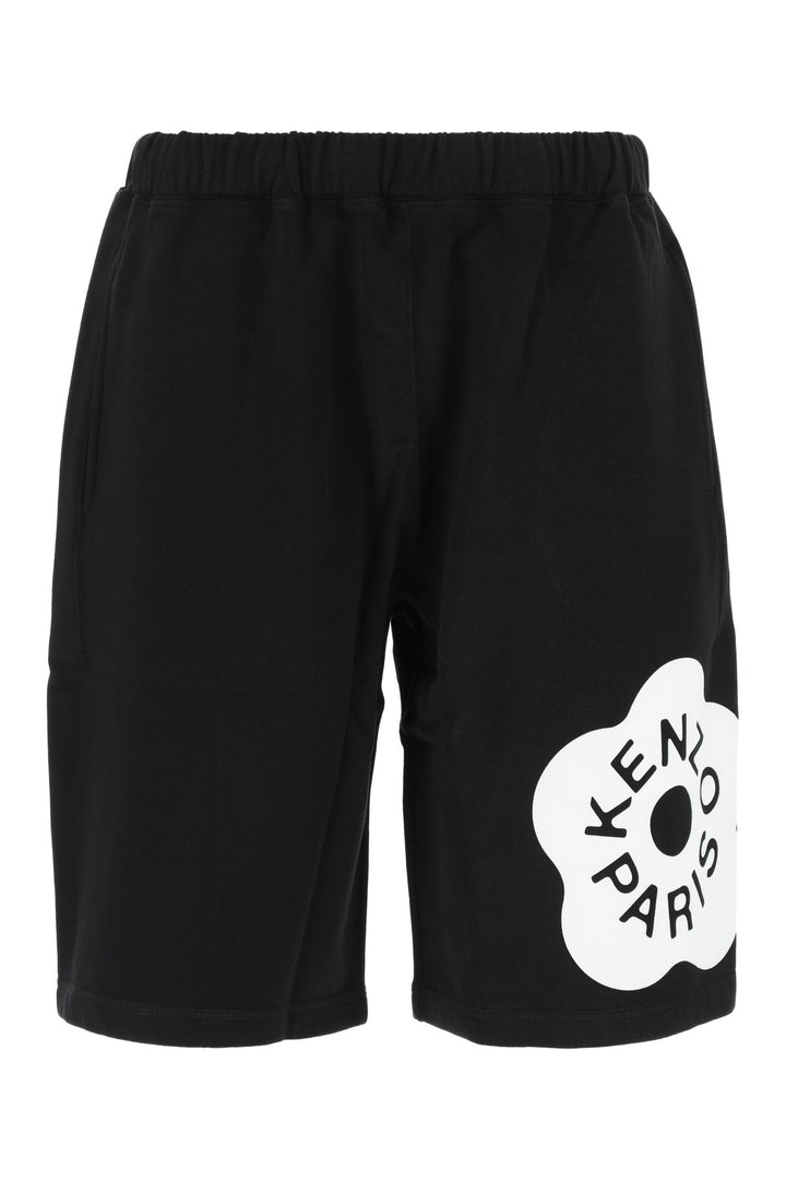 Black cotton bermuda shorts