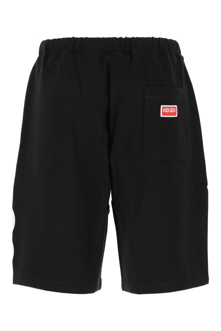 Black cotton bermuda shorts