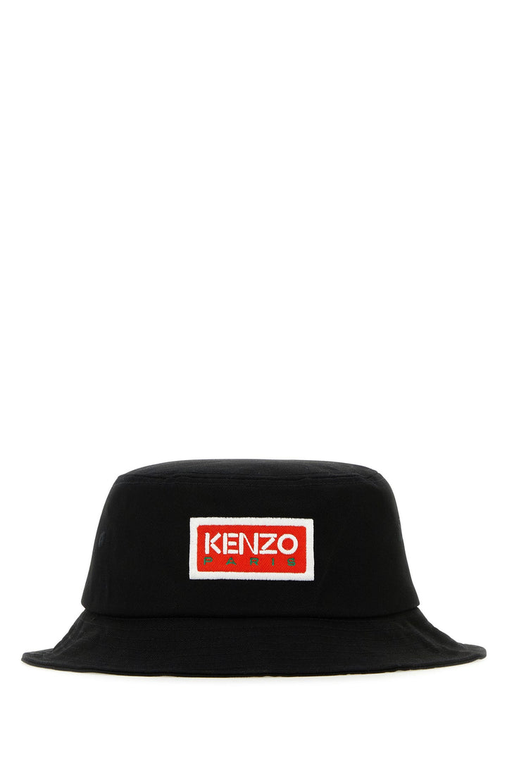 Black cotton bucket hat