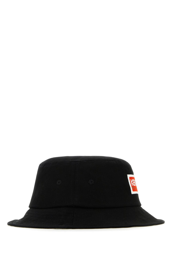 Black cotton bucket hat