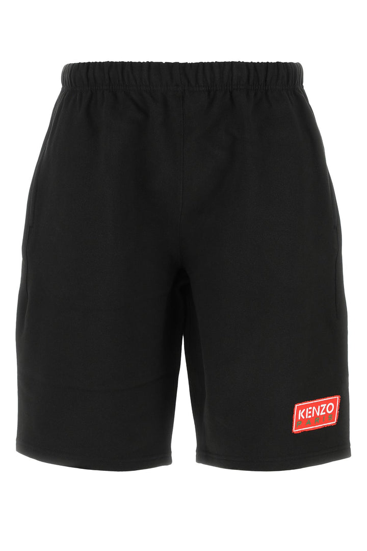 Black cotton bermuda shorts