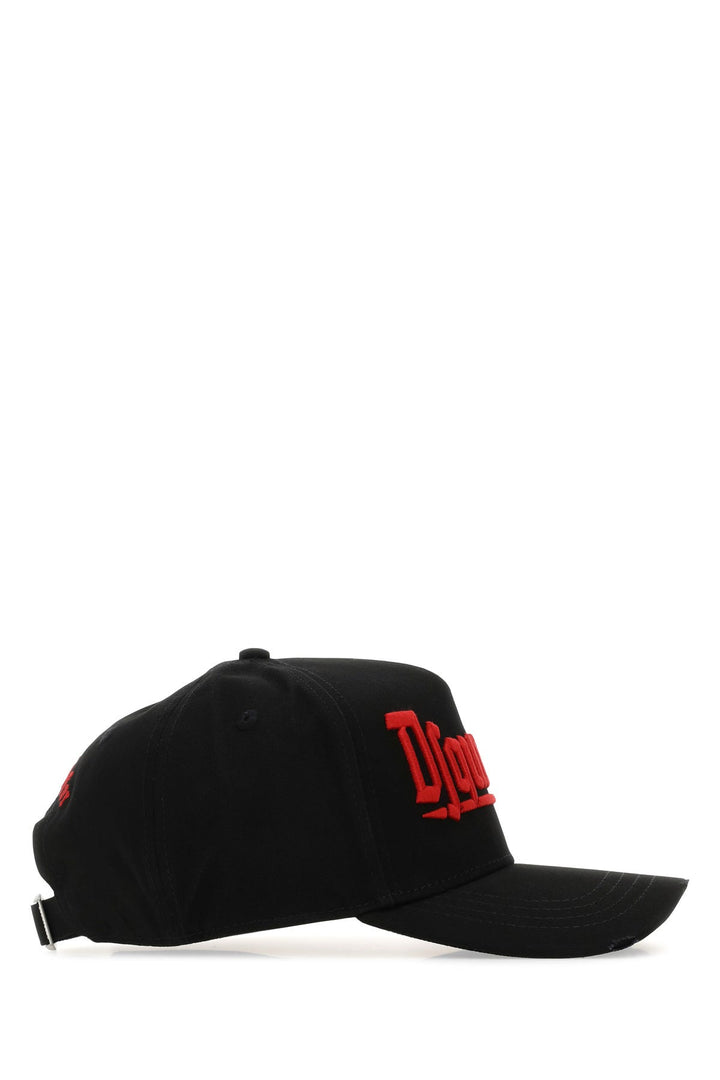 Black cotton baseball cap