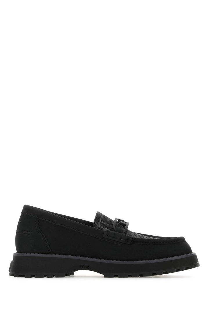 Black nubuk O  Lock loafers