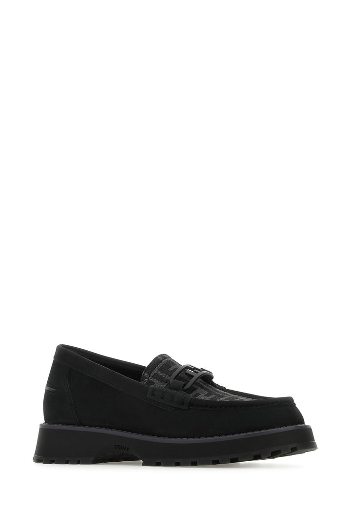 Black nubuk O  Lock loafers
