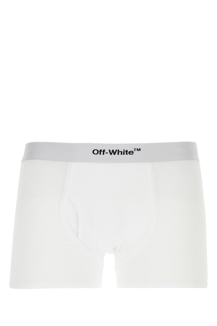 White stretch cotton boxer set