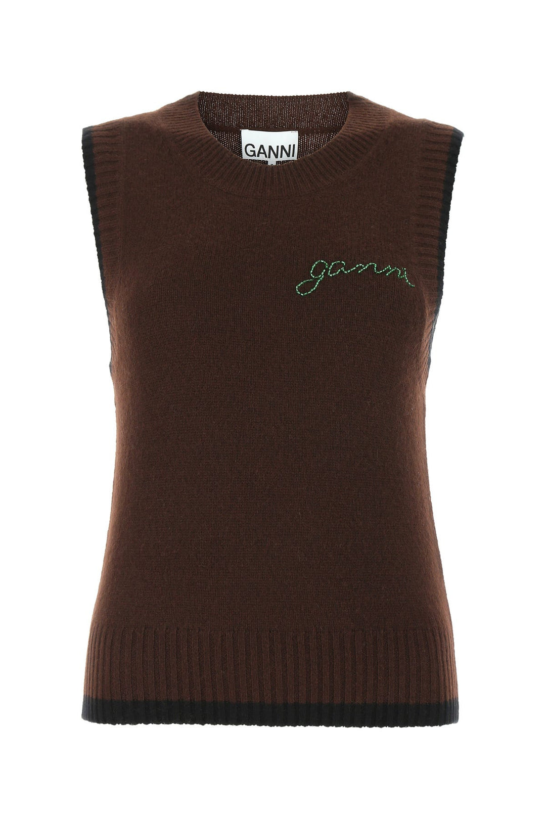 Chocolate wool blend vest