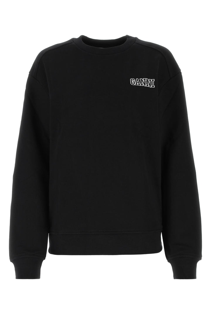 Black cotton blend sweatshirt
