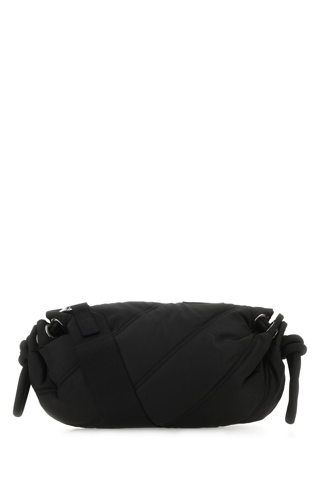 Black fabric Quilted Duffle crossbody bag