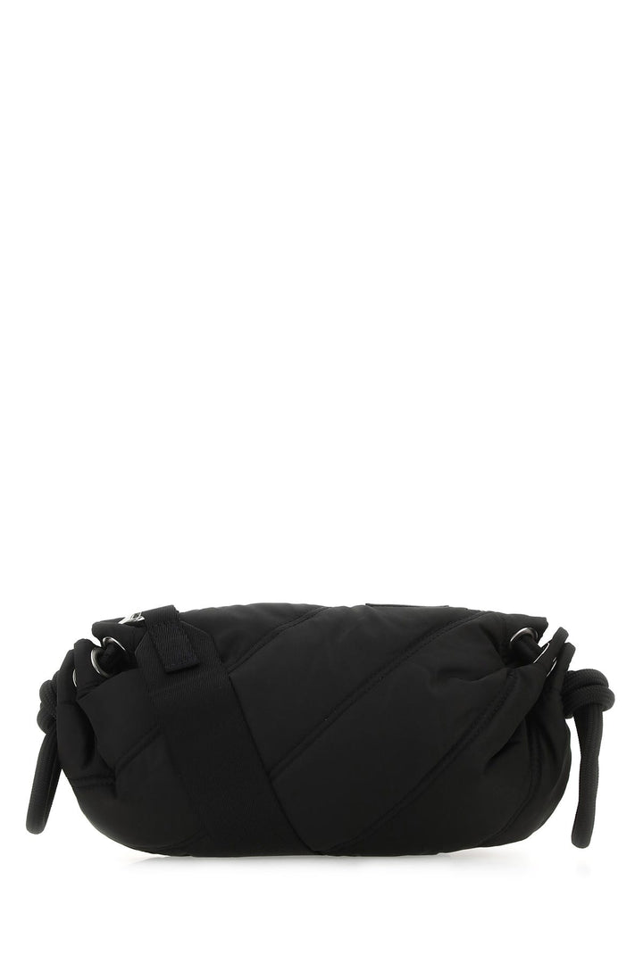 Black fabric Quilted Duffle crossbody bag