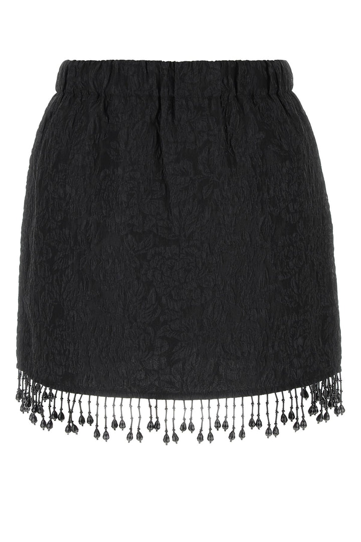 Black polyester blend mini skirt