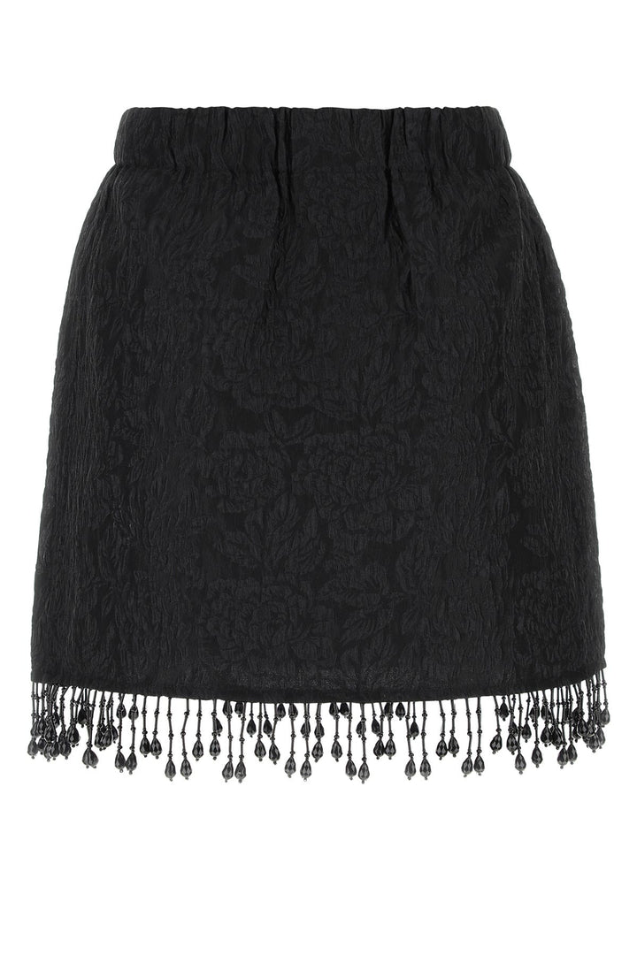 Black polyester blend mini skirt