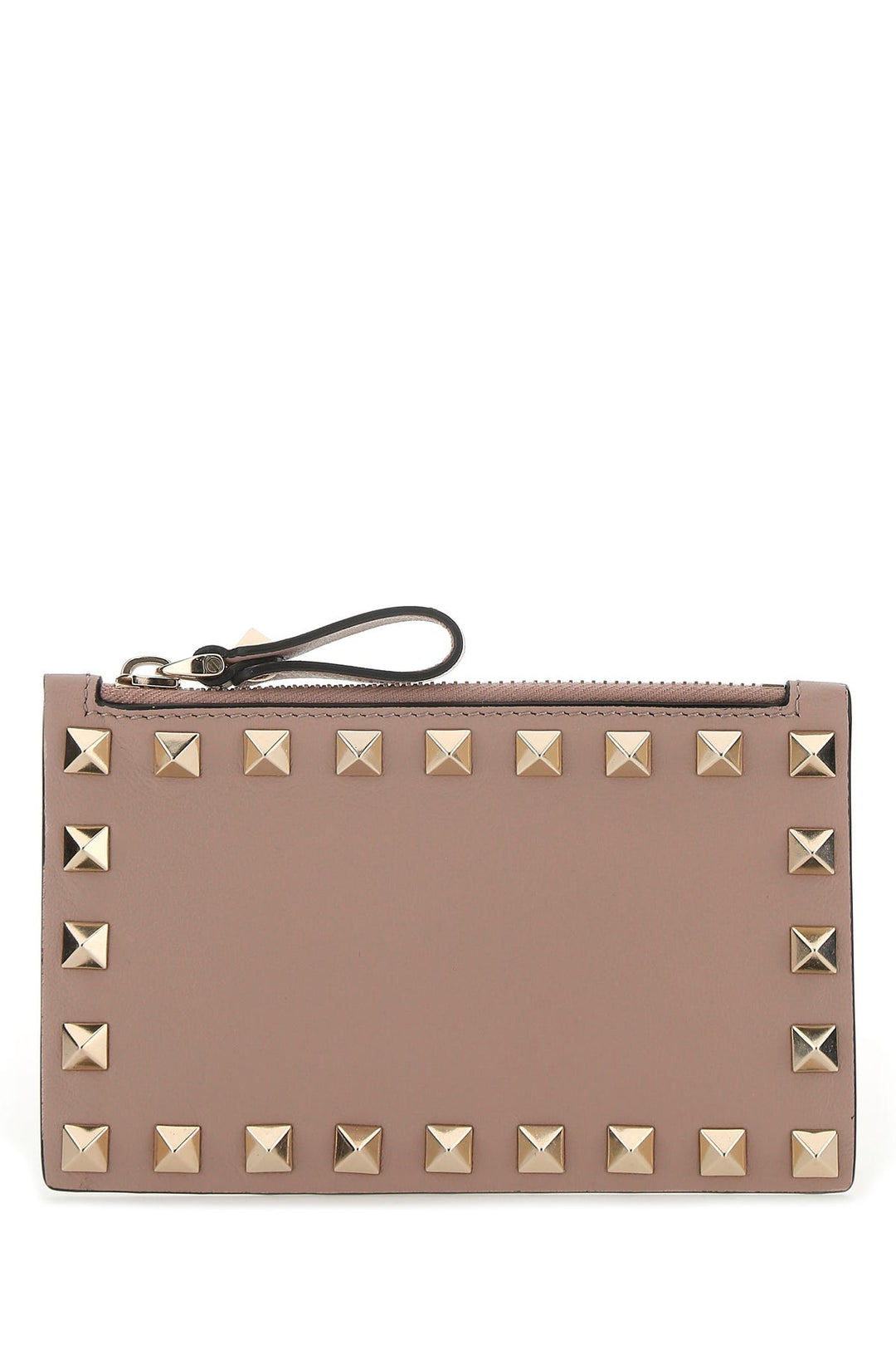 Antiqued pink leather Rockstud card holder
