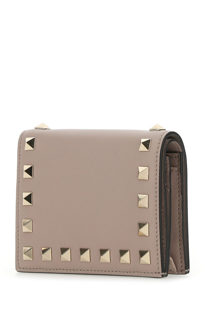 Antiqued pink leather Rockstud wallet