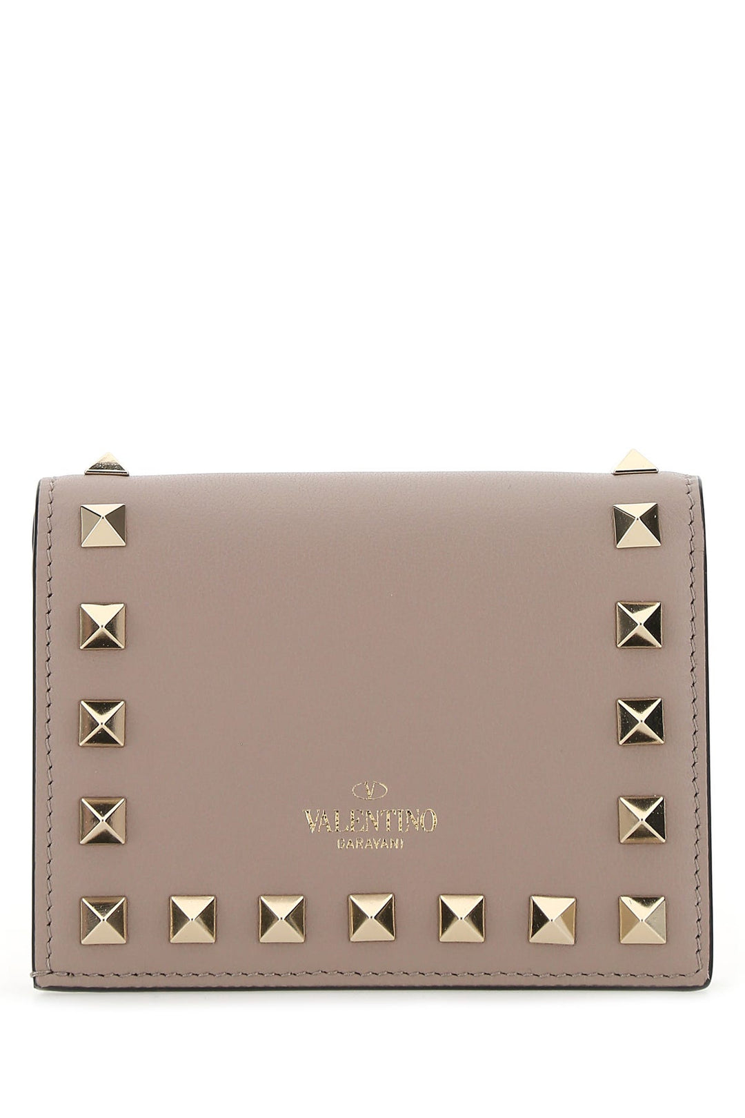 Antiqued pink leather Rockstud wallet