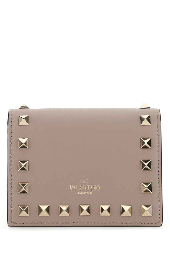 Antiqued pink leather Rockstud wallet