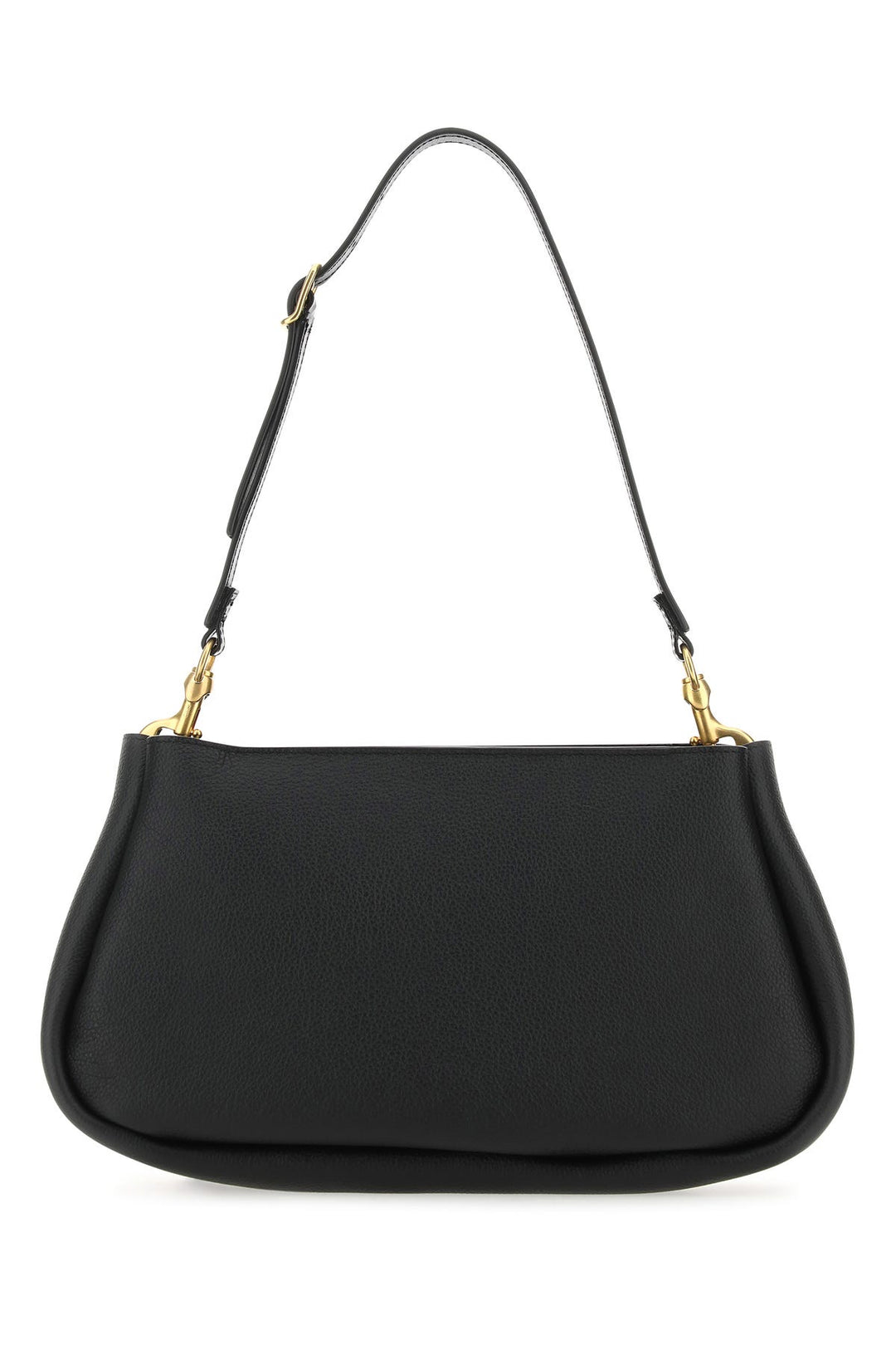 Black leather Marcie clutch