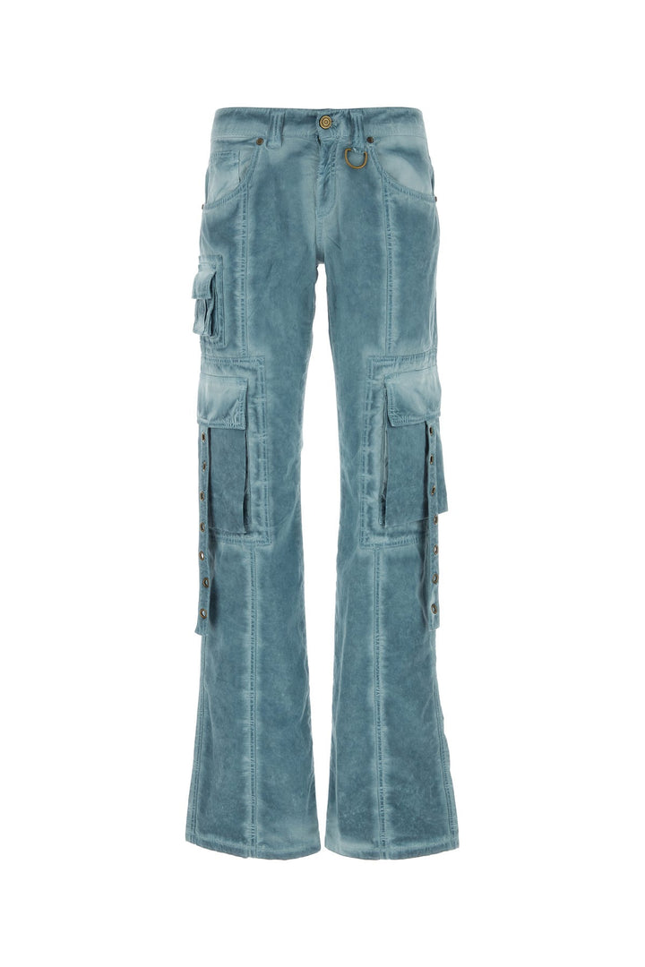 Light-blue stretch cotton cargo pant