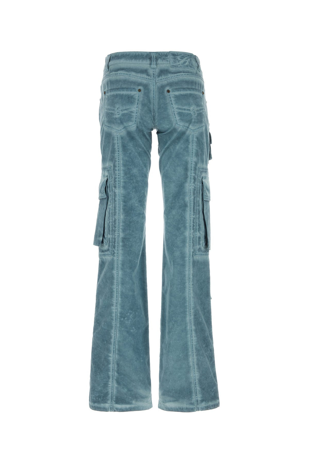 Light-blue stretch cotton cargo pant