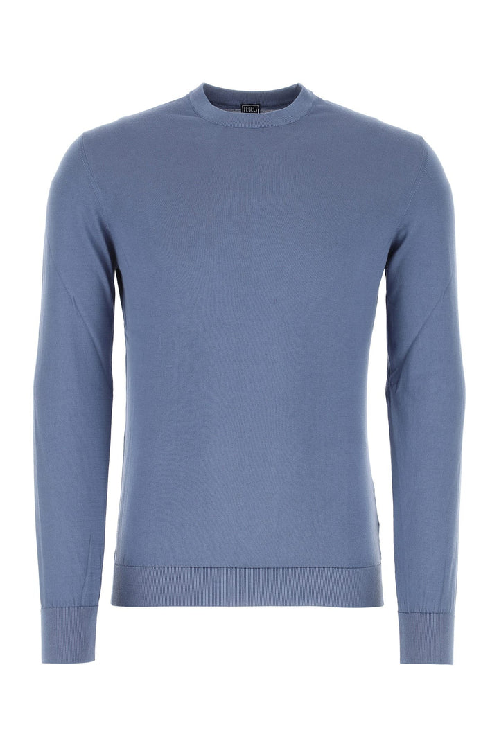 Powder blue cotton sweater