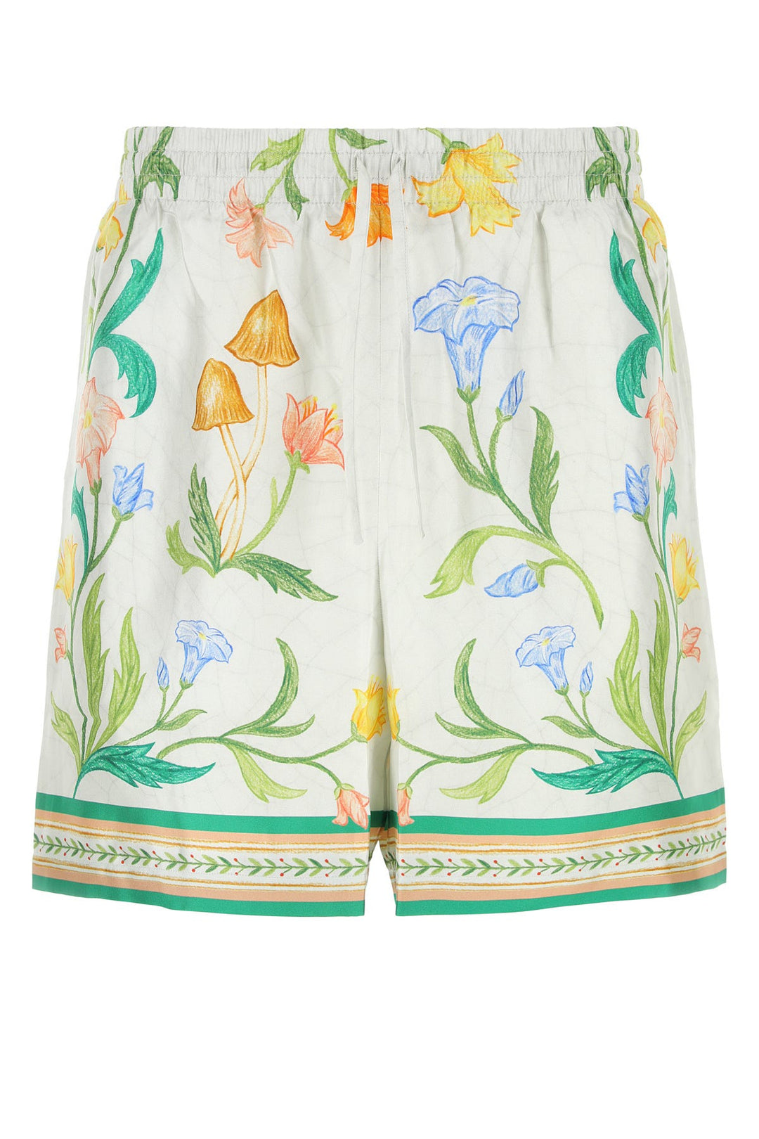 Printed silk bermuda shorts