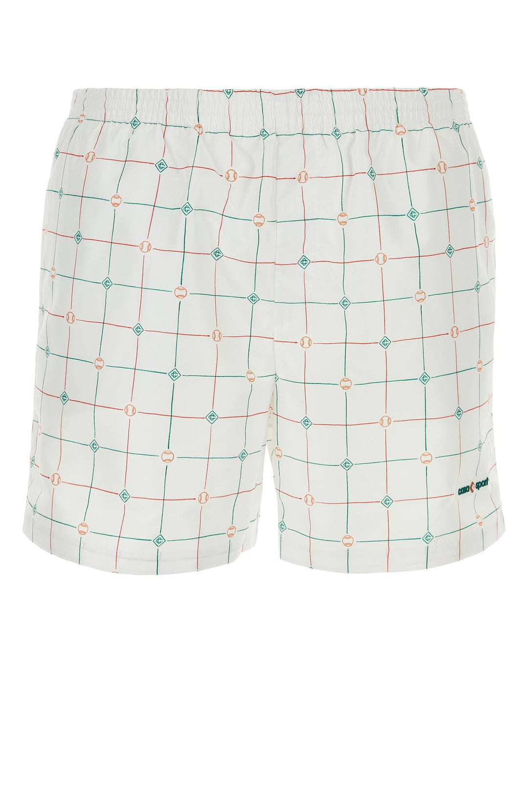 Printed polyester bermuda shorts