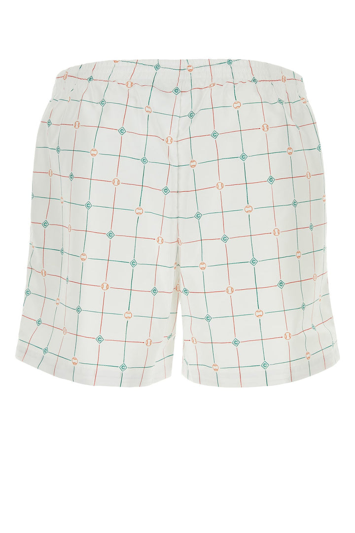 Printed polyester bermuda shorts