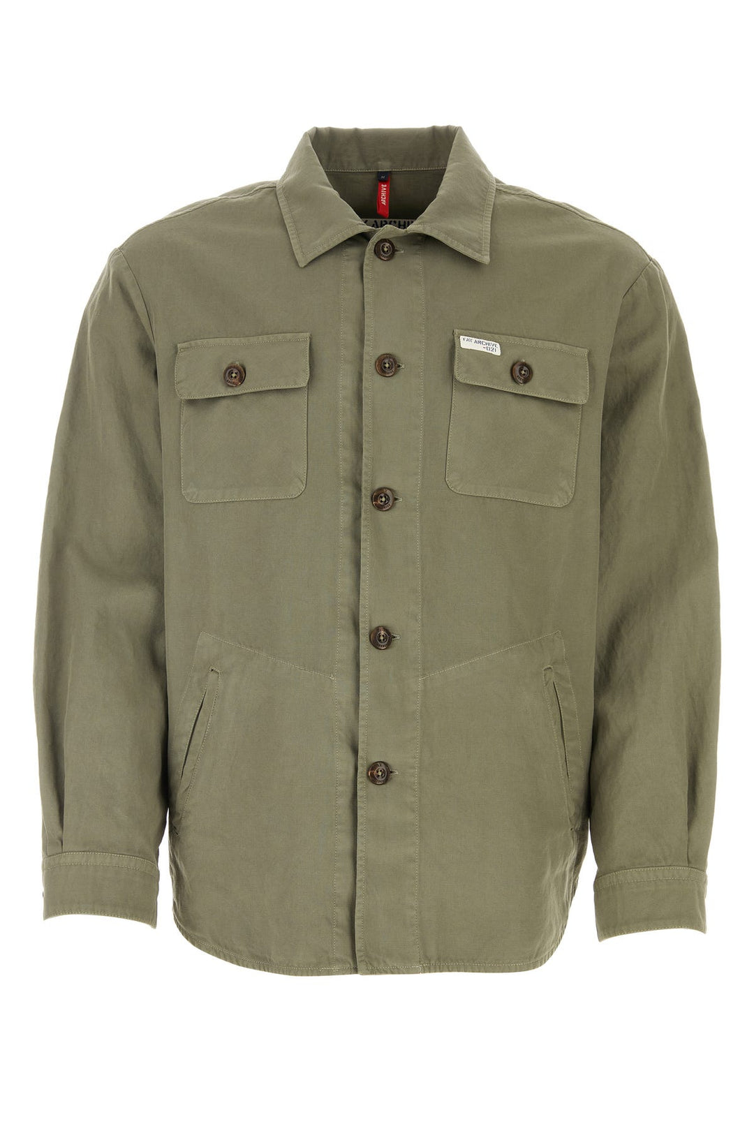 Sage green cotton blend shirt