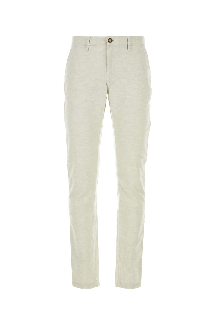 Sand cotton blend pant