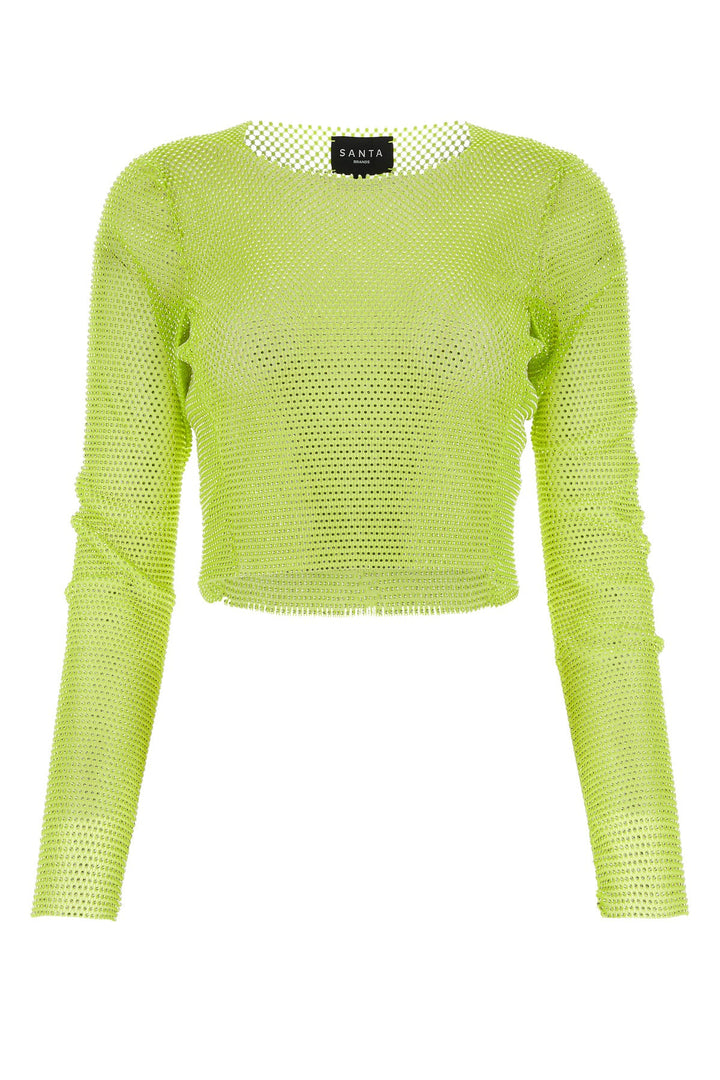 Acid green mesh top