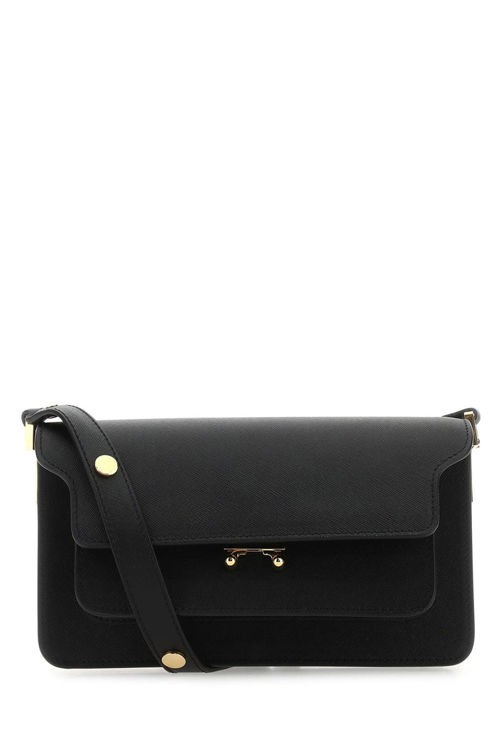 Black leather mini Trunk Soft shoulder bag