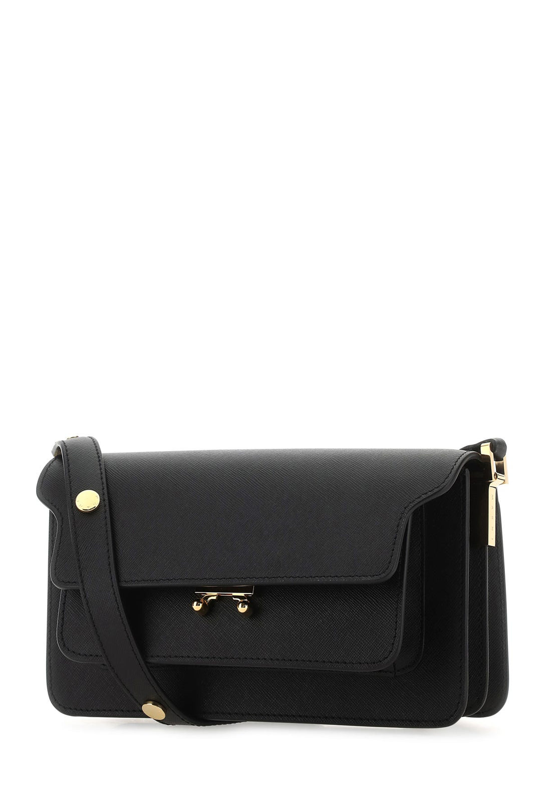 Black leather mini Trunk Soft shoulder bag
