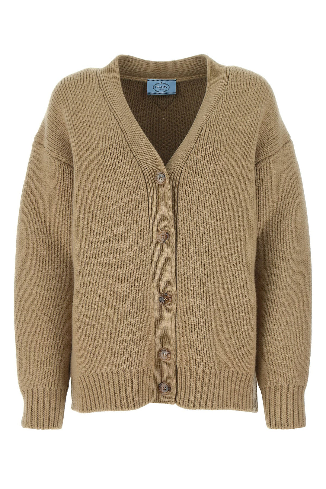 Beige wool blend oversize cardigan