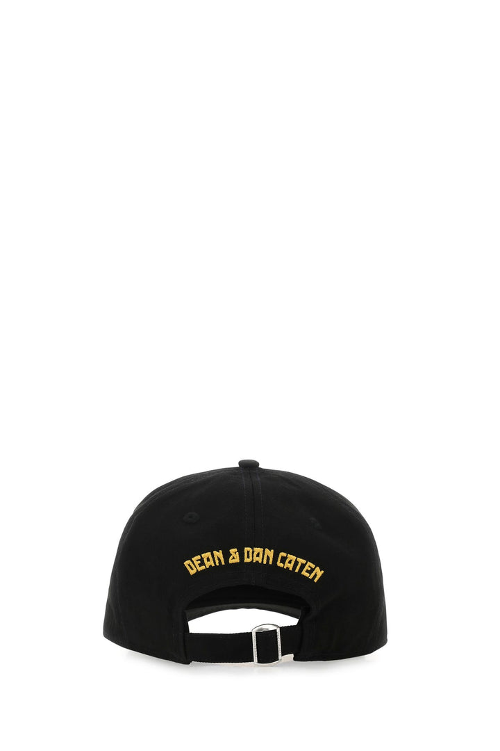 Black gabardine baseball cap